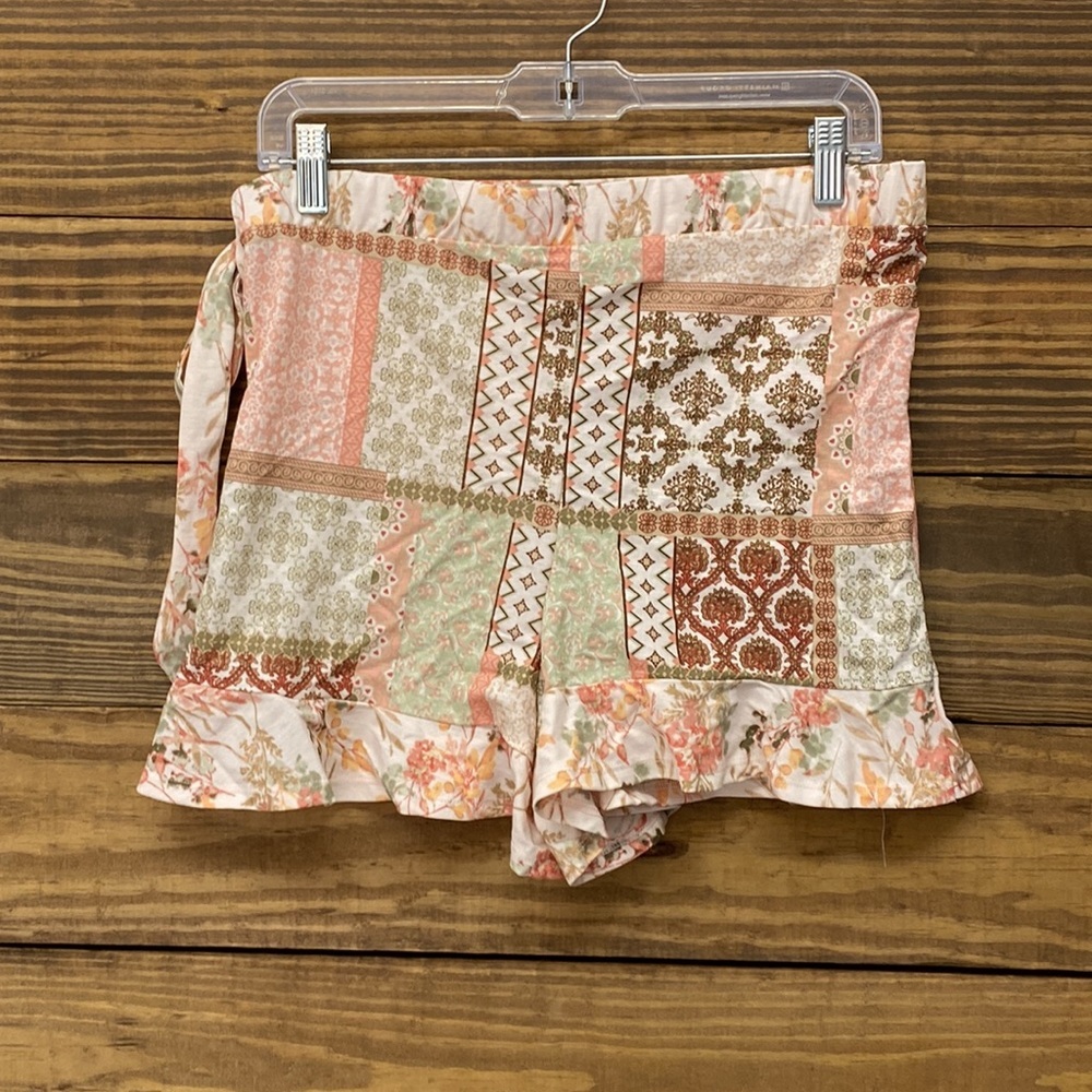 Ruffled Medallion Patchwork Skort Shorts Cato Fas… - image 7